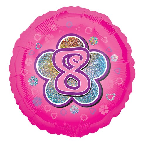 Foil Balloon - 18" - Age 8 - Pink
