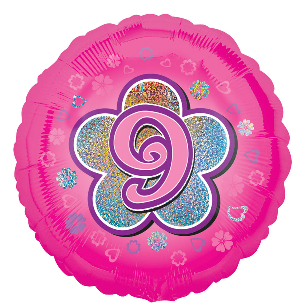 Foil Balloon - 18" - Age 9 - Pink