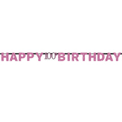 Banner - Birthday - Black/Pink - Ages 18 - 100