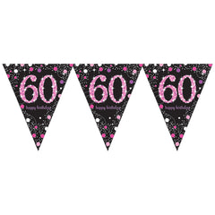 Pennant Bunting - Ages 18 - 100 - Pink/Purple/Black