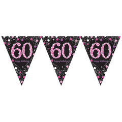 Pennant Bunting - Ages 18 - 100 - Pink/Purple/Black