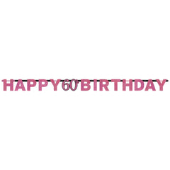 Banner - Birthday - Black/Pink - Ages 18 - 100