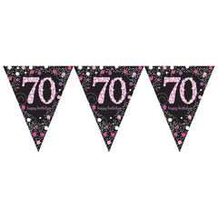 Pennant Bunting - Ages 18 - 100 - Pink/Purple/Black