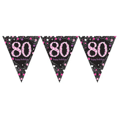 Pennant Bunting - Ages 18 - 100 - Pink/Purple/Black