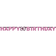 Banner - Birthday - Black/Pink - Ages 18 - 100