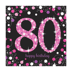Napkins - Birthday - Ages 18 - 100 - Pink/Purple/Black