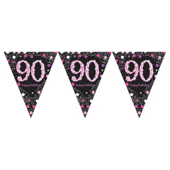 Pennant Bunting - Ages 18 - 100 - Pink/Purple/Black