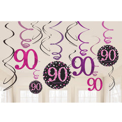 Swirl Decorations - Ages 18 - 100 - Pink/Purple/Black