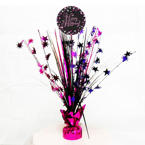 Centrepiece - Birthday - Pink/Purple/Black