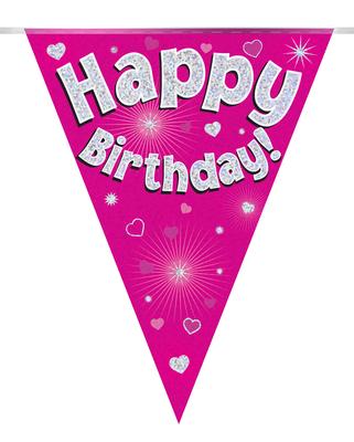 Banner - Birthday - Pennant - Pink