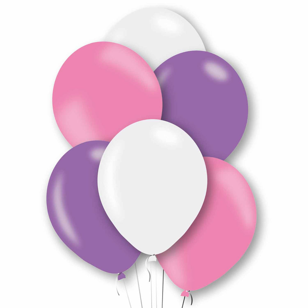 Latex Balloons - Pearlised - Pink & White