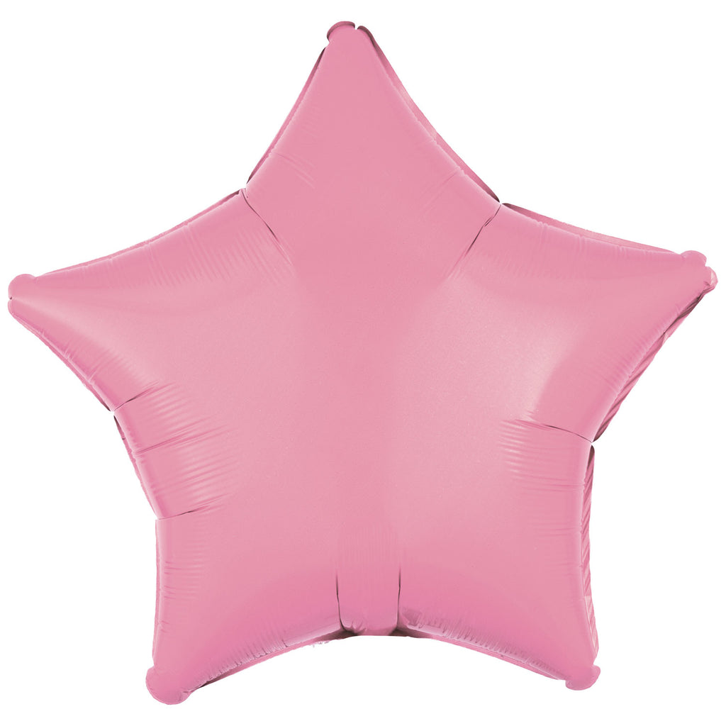 Foil Balloon - Solid Colour - Star - Metallic - Pink