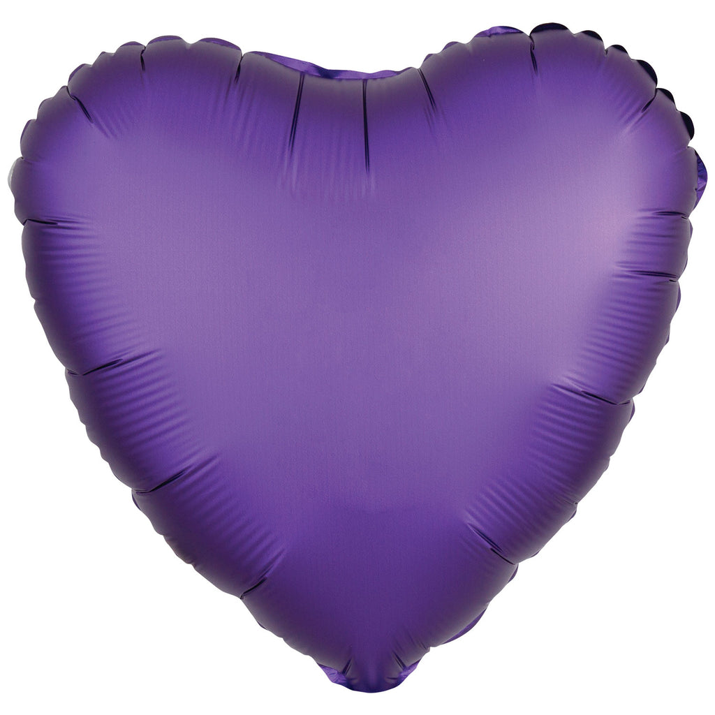 Foil Balloon - Solid Colour - Heart - Silk Lustre - Purple