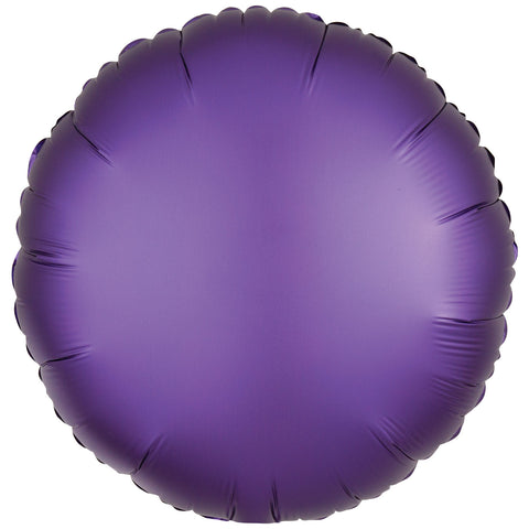 Foil Balloon - Solid Colour - Round - Silk Lustre - Purple
