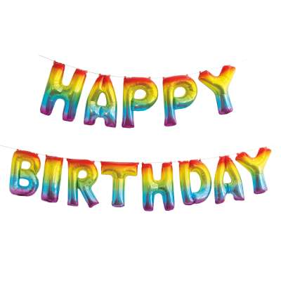 Banner Balloon Kit - Birthday - Rainbow