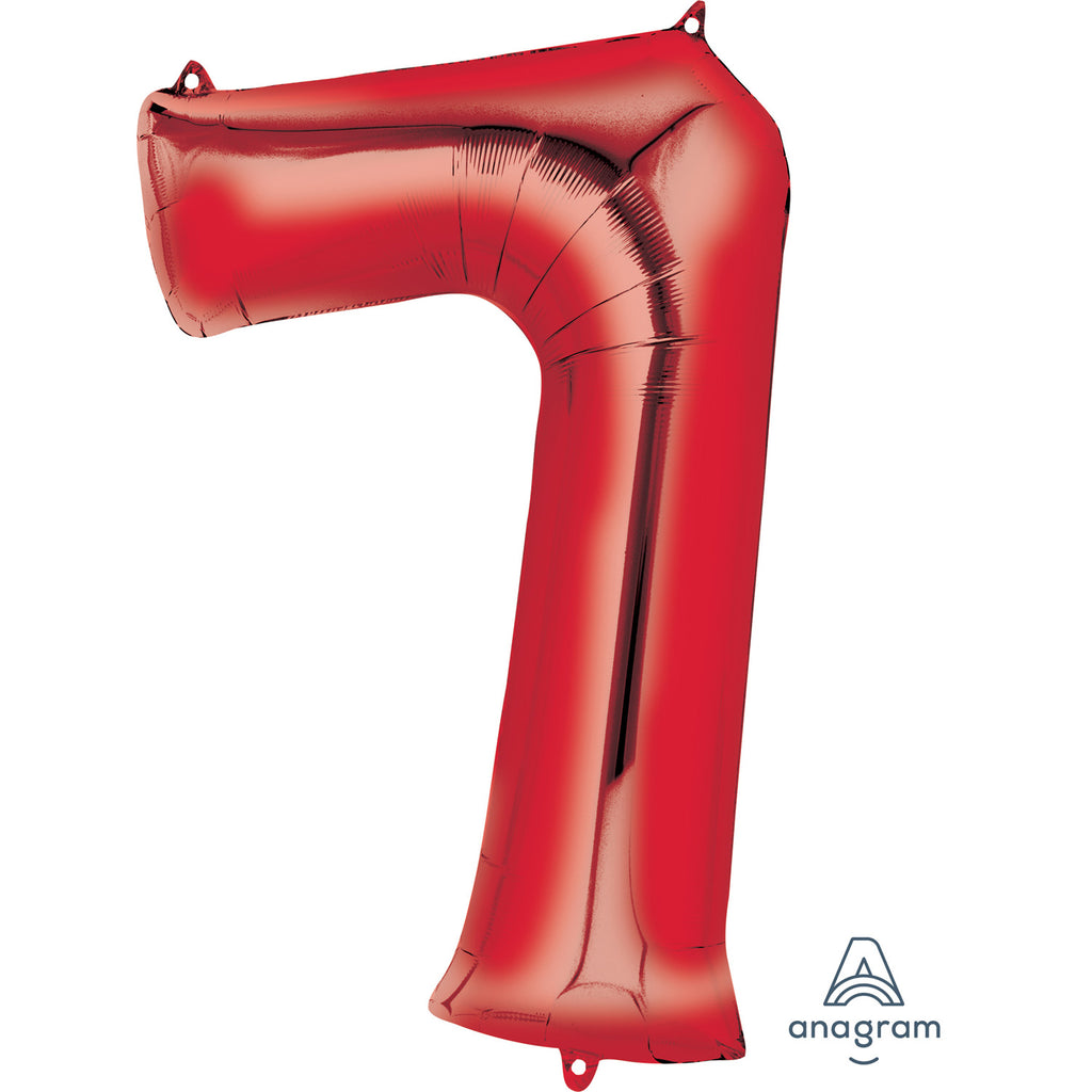SuperShape Foil Balloon Number 7 - Red