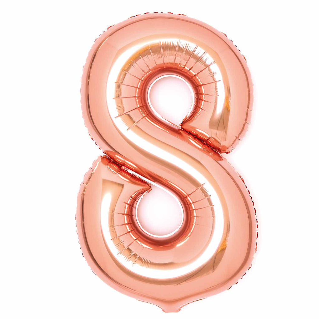 SuperShape Foil Balloon Number 8 - Rose Gold