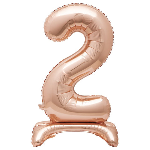 Airfill Foil Balloon - 30" - Number 2 - Silver/Rose Gold