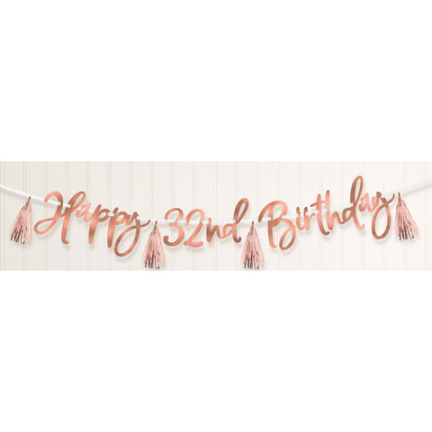 Banner - Birthday - Add an Age - Rose Gold