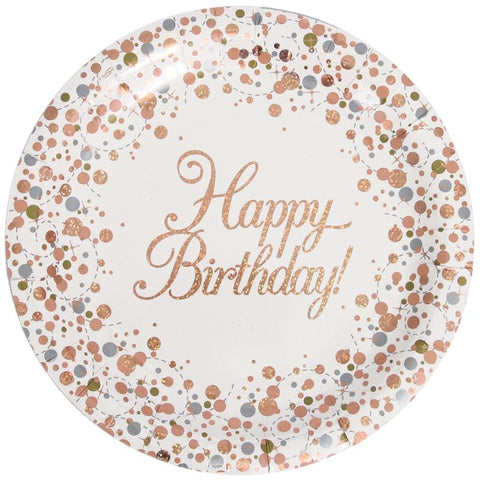 Plates - Sparkling Fizz - Rose Gold - Birthday