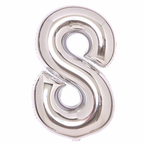SuperShape Foil Balloon   Number 8 - Silver
