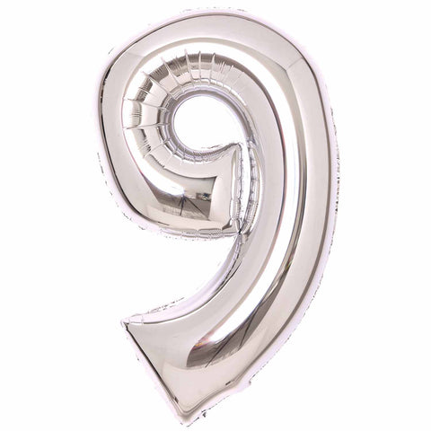 SuperShape Foil Balloon   Number 9 - Silver