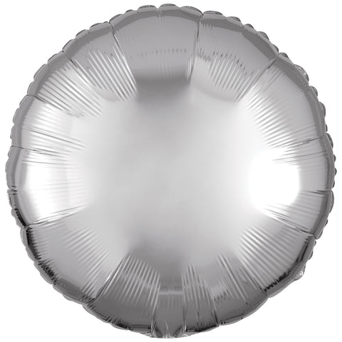Foil Balloon - Solid Colour - Round - Metallic - Silver