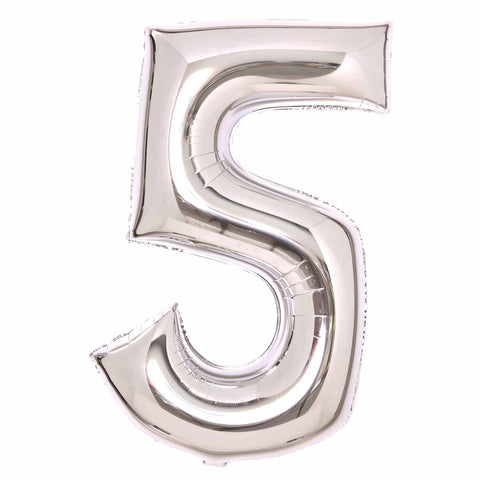 SuperShape Foil Balloon   Number 5 - Silver