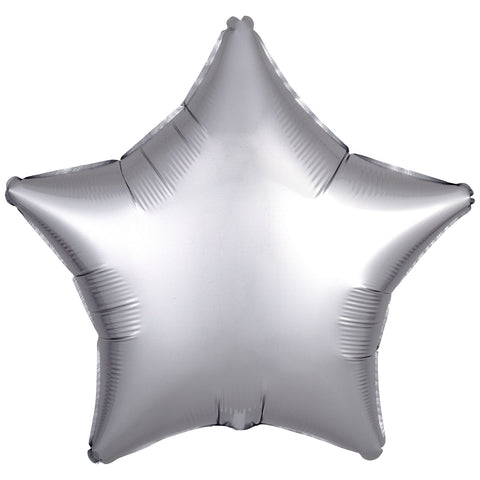 Foil Balloon - Solid Colour - Star - Silk Lustre - Silver
