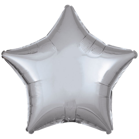 Foil Balloon - Solid Colour - Star - Metallic - Silver