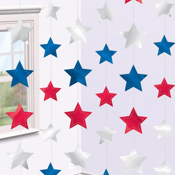 Hanging Decorations - Stars - Red/White/Blue