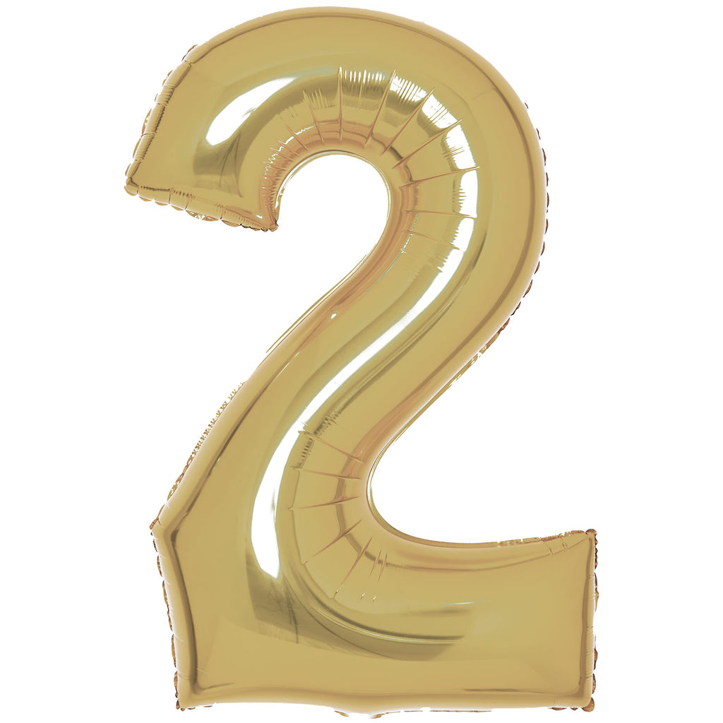 SuperShape Foil Balloon Number 2 - White Gold