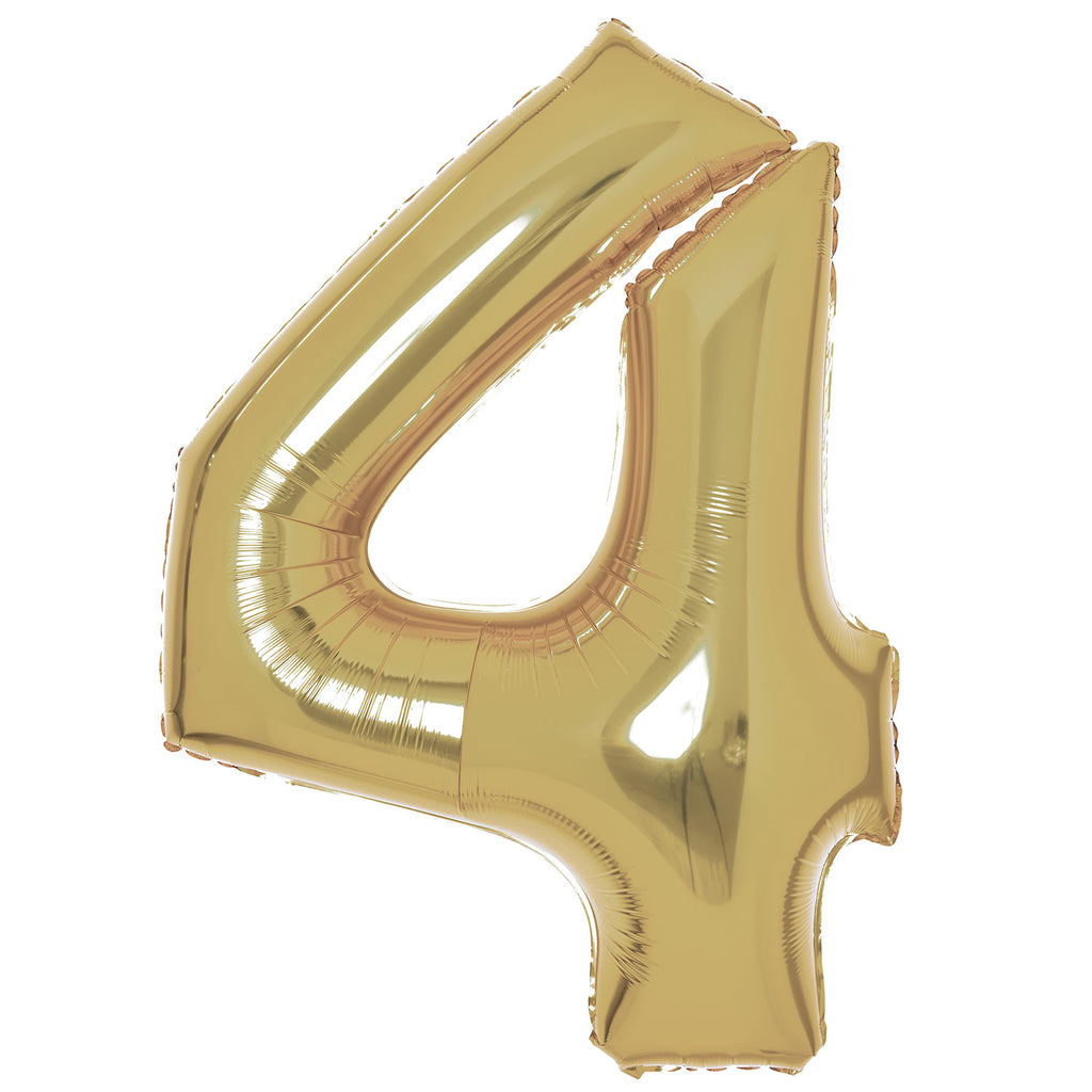 SuperShape Foil Balloon Number 4 - White Gold