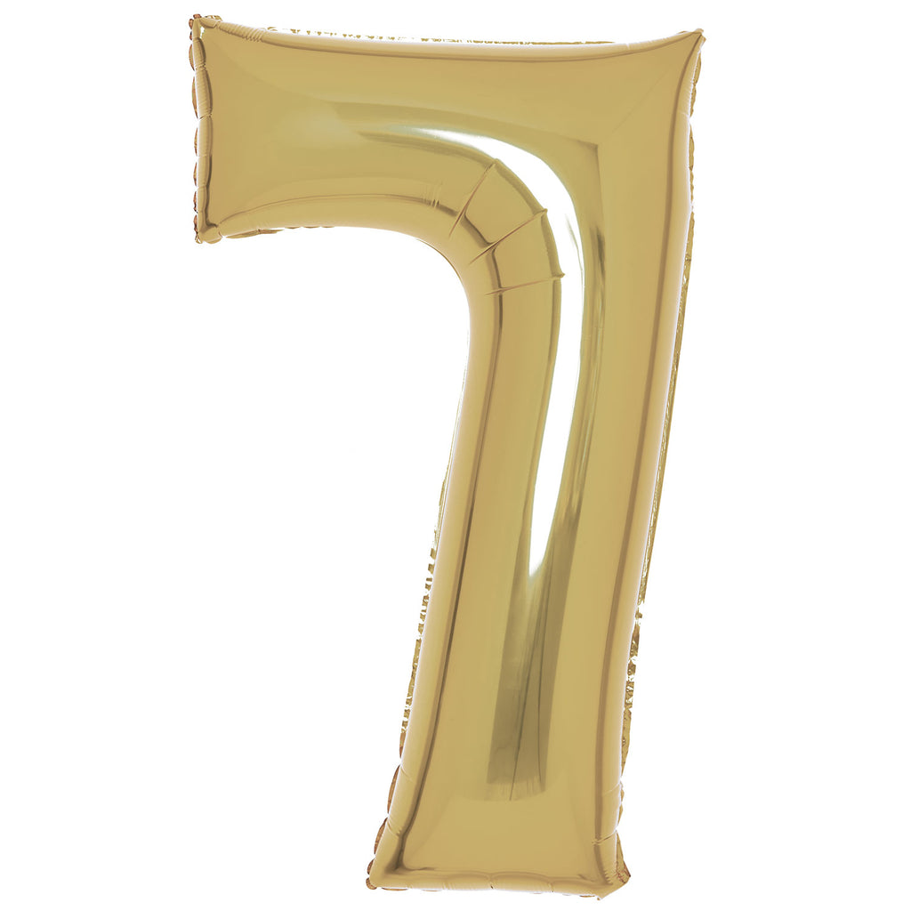 SuperShape Foil Balloon Number 7 - White Gold