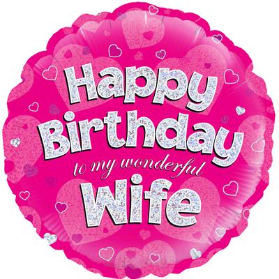 Foil Balloon - 18" - Birthday - Wife